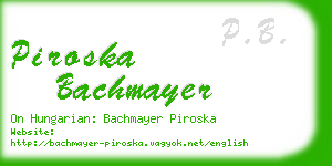 piroska bachmayer business card